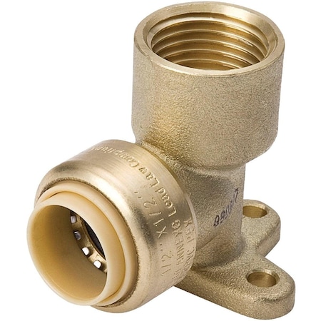 Proline 1/2 In. F x 1/2 In. PF 90 Deg. Push Fit Drop Ear Brass Elbow 1/4 Bend 6631-103